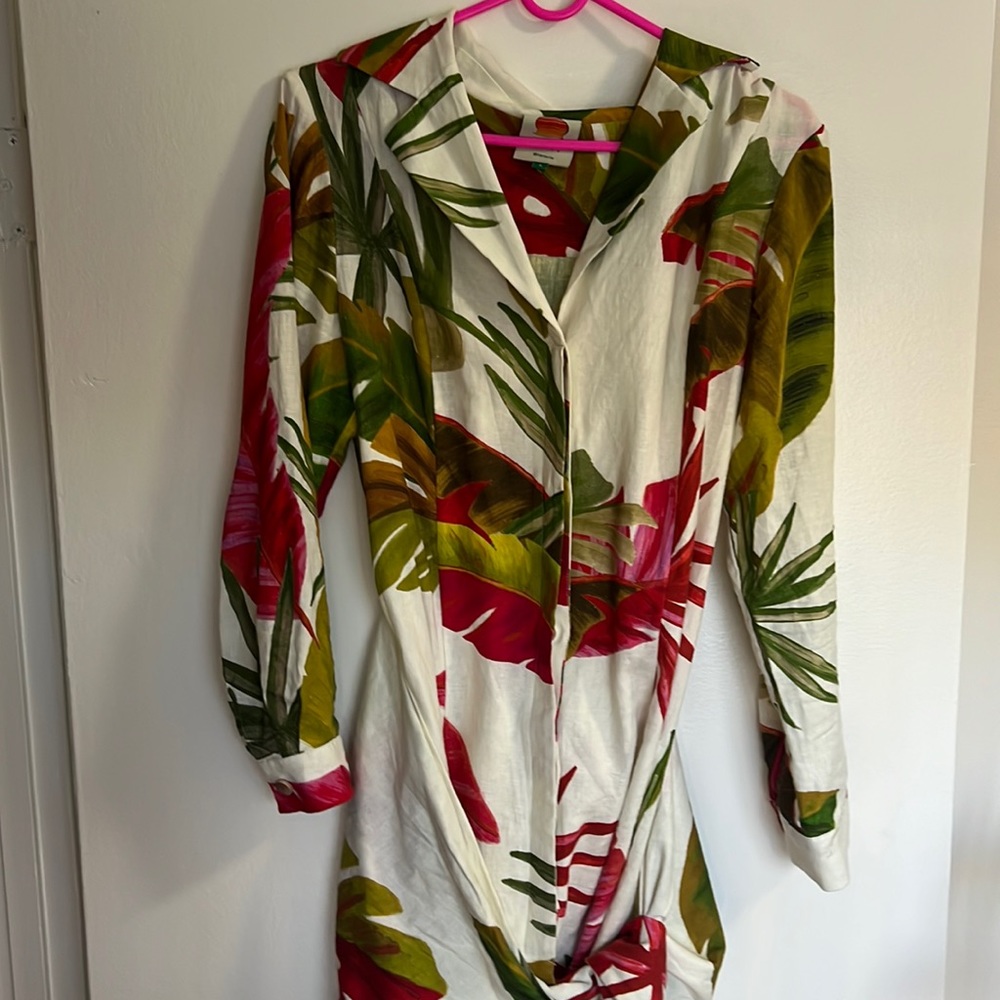 Farm Rio Spring Forest Mini Dress Spring Forest Size Small - Picture 2 of 8